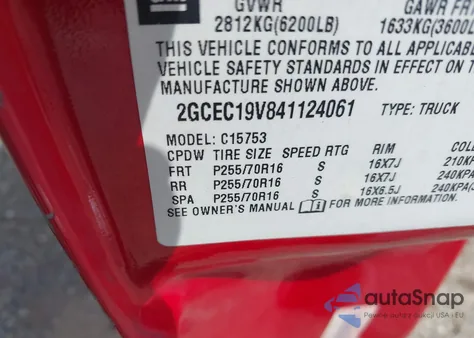 2004 Chevrolet Silverado 1500 Ls z USA, uszkodzony, nr VIN 2GCEC19V841124061